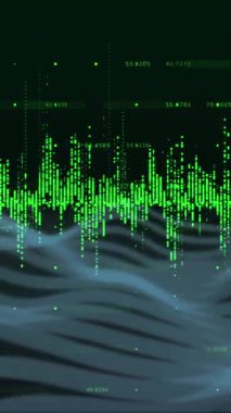 Animation of data processing over lines. Global business and digital interface concept digitally generated video.