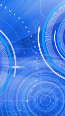 Dürbün taraması ve ikili kodlama animasyonu, dijital ekranda veri işleme. küresel teknoloji ve dijital arayüz kavramı dijital olarak oluşturulmuş video.