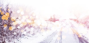 Doğal görünümü kar manzara kış aylarında kapalı.