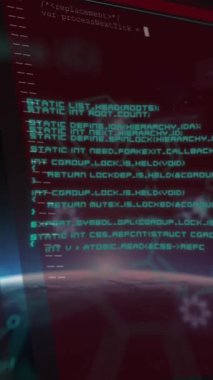 Dünya üzerinde veri işleme animasyonu. küresel iş ve dijital arayüz kavramı dijital olarak oluşturulmuş video.