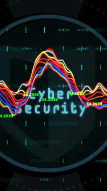 Bulut ve kapsam ile asma kilit animasyonu veri işleme üzerinde tarama. Küresel teknoloji, güvenlik ve dijital arayüz kavramı dijital olarak oluşturulmuş video.