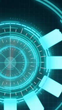 Kapsam taraması ve dijital ekranda veri işleme animasyonu. küresel teknoloji ve dijital arayüz kavramı dijital olarak oluşturulmuş video.