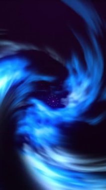 Siyah arka planda mor dumanın üzerindeki mavi ışık sarmalı animasyonu. İletişim teknolojisi, soyut dijital arayüz arka plan kavramı dijital olarak oluşturulmuş video.