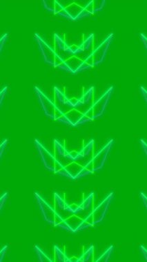 Yeşil arka planda hareket eden şekillerin animasyonu. Retro gelecek ve dijital arayüz konsepti dijital olarak oluşturulmuş video.