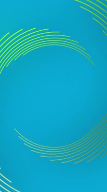 Mavi arka planda hareket eden soyut yeşil dairelerin animasyonu. Şekil, kalıp ve renk konsepti dijital olarak oluşturulmuş video.