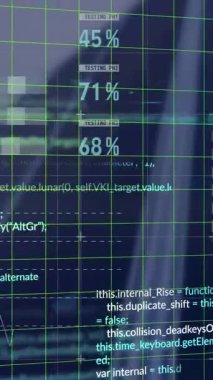 Animation of statistics and data processing. Global business, finance, computing, digital interface and data processing concept digitally generated video.