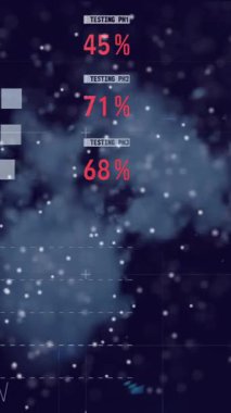 Arka plandaki dumana karşı bilgi arayüzü üzerinde DNA sarmalı oluşturan noktaların animasyonu. Dijital bileşik, çoklu pozlama, molekül, anatomi, rapor, iş, küresel, tıbbi ve teknoloji.