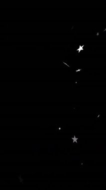 Siyah arkaplandan düşen yıldızların animasyonu. Noel, gelenek ve kutlama konsepti dijital olarak oluşturuldu.