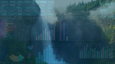 Şelale verilerini barındıran kameranın üzerinde titreşimlerle örtüşen, ölçümleri görselleştirirken kaybolan görüntüler var. Doğa, manzara, veri görselleştirme, dinamik, manzaralı, teknoloji, doğal güzellik