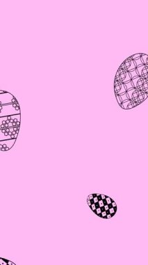 Pembe arka planda paskalya yumurtalarının animasyonu. Paskalya, gelenek ve kutlama konsepti dijital olarak oluşturuldu.