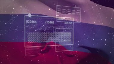 Izgara görünümlü paneller yüzüyor sayaçları güncelliyor ve tabloları kaydırıyor arkaplan üzerinde verileri görselleştiriyor. Teknoloji, veri, ağ, dijital, analitik, arayüz, geleceksel