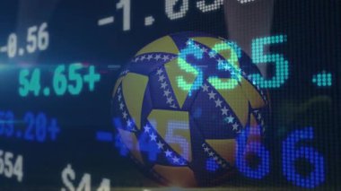 Mali veriler topun üzerinden geçerek siyah kramponların tekmeye yaklaştığını gösteriyor. Spor, analitik, teknoloji, performans, stadyum, rekabet, yenilik