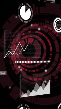 İstatistikler üzerinden finansal veri işleme animasyonu. Küresel finans, iş, bağlantılar, hesaplama ve veri işleme kavramı dijital olarak oluşturulmuş video.