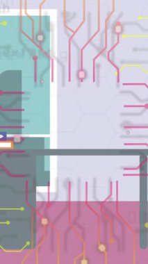 Ai 'nin bilgisayar ve ağlardaki animasyonu. Küresel yapay zeka, teknoloji, dijital arayüz, iletişim, bağlantılar, hesaplama ve veri işleme kavramı dijital olarak oluşturuldu.