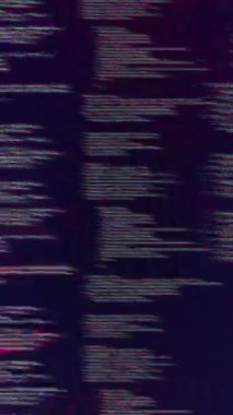 Siyah arkaplandaki veri işlemesindeki bozulma üzerine kırmızı ışığın animasyonu. Bağlantı, veri, işleme, dijital arayüz ve iletişim, dijital olarak oluşturulmuş video.