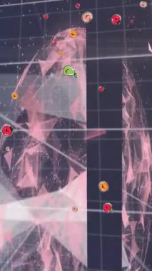 Veri işleme animasyonunun siyah arka planda dünya üzerinde gerçekleşmesi. küresel teknoloji, bilgisayar ve dijital arayüz kavramı dijital olarak oluşturulmuş video.