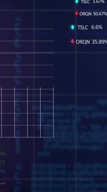 Siyah arka planda finansal verilerin üzerinde hareket eden ışığın animasyonu. Küresel finans, ekonomi ve teknoloji kavramı dijital olarak üretilen video.