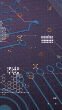 Bilgisayara bağlı ren geyiği animasyonu ve... Bağlantı teknolojisi ve dijital arayüz konsepti dijital olarak oluşturulmuş video.