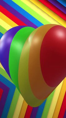 Gururlu lgbtq kalp ve gökkuşağının animasyonu arka planı şekillendirir. Gurur ayı, lgbtq, insan hakları ve eşitlik kavramı dijital olarak oluşturulmuş video.