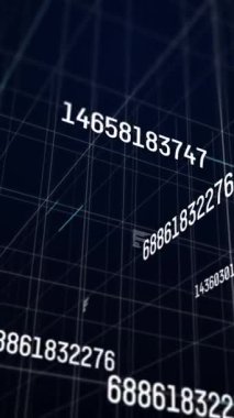 Karanlık arka planda finansal veri işleme animasyonu. küresel bağlantılar, veri işleme ve dijital arayüz konsepti dijital olarak oluşturulmuş video.