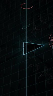 Veri işleme ve matematiksel denklemlerin animasyonu. küresel bilgi, bilim, veri işleme, teknoloji ve bağlantı konsepti dijital olarak oluşturulmuş video.