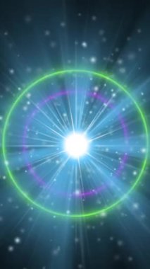 Animation of light trails and circles on black background. Abstract background and digital interface concept digitally generated video.