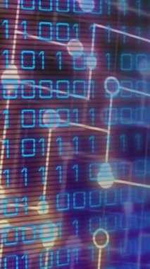 İşlemci eğrileri üzerinde parıldayan kolonların animasyonu. Video oyunu tıbbi araştırma bağlantıları ve dijital olarak oluşturulmuş eğlence konsepti.