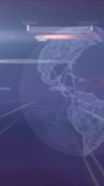 Dünya 'nın animasyonu, veri işleme ve bilgisayar sunucuları üzerindeki bağlantılar. Küresel bağlantılar, dijital arayüz, veri işleme ve hesaplama kavramı dijital olarak oluşturulmuş video.