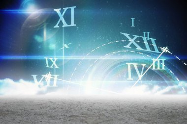 Çölde dijital olarak üretilen Roma rakamlı saat