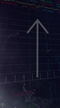 Grunge Blue arka planına karşı istatistiksel ve borsa veri işleme animasyonu. Küresel ekonomi ve iş veri teknolojisi kavramı