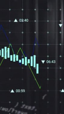 Bilgisayar sunucuları üzerinde dijital veri işleme animasyonu. Dijital olarak oluşturulmuş küresel bağlantılar, hesaplama ve veri işleme kavramı.