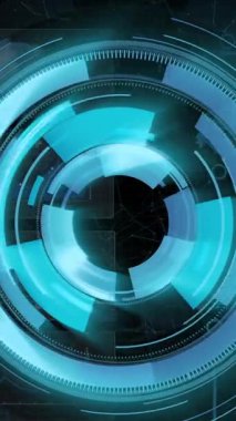 Kapsam taraması animasyonu, bilgisayar devre kartından veri işleme. Küresel hesaplama, bağlantılar, dijital arayüz ve dijital olarak oluşturulmuş veri işleme kavramı.