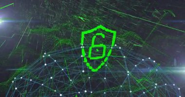 Şebeke atımı başlatılıyor. Kilit prangası oluşuyor. Yükselen akıntılar tekrar kilitleniyor. Siber güvenlik, dijital, fütüristik, teknoloji, koruma, yenilik, güvenlik