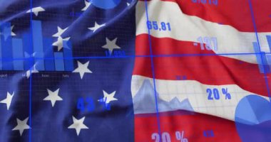 Tahta üzerinde bayrak sallamak ızgaranın solmasına kaymasına kayan rakamların güncellenmesine ve alt kısmın birleştirilmesine neden olur. Vatanseverlik, analitik, veri görselleştirme, grafik tasarımı, hareket grafikleri, bilgi teknolojisi, dijital arayüz