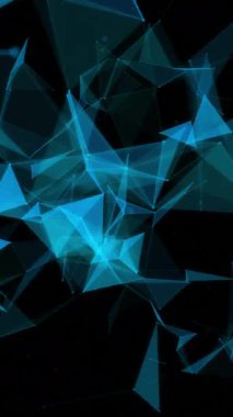 Siyah arkaplanda hareket eden parlak mavi ışık izlerinin animasyonu. Renk, şekil, ışık ve hareket konsepti dijital olarak oluşturulmuş video