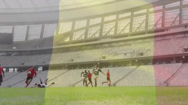 Kırmızı takım rugby koşucusu, koşucusuydu. Sırt sırta koşuyordu. Animasyon istatistikleriyle dalışa geçtiklerini gösteriyordu. Atletizm, rekabet, takım çalışması, dayanıklılık, açık hava, aksiyon, spor