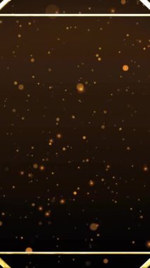 Sarı noktaların üzerinde hareket eden altın çerçevenin animasyonu. Teknoloji ve dijital arayüz kavramı dijital olarak oluşturuldu.