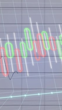 Animation of graphs and numbers over grey background. Global finance, economy and technology concept digitally generated video.