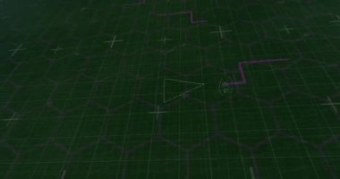 Yeşil büyü ızgarası açılıyor. Semboller sürükleniyor, kamera çalışıyor ve matematik kavramlarını görselleştiriyor. Geometrik, cebirsel, matematiksel, dijital, soyut, bilimsel, analitik