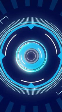 Dürbün taraması ve dijital ekranda veri işleme animasyonları. küresel teknoloji, dijital arayüz ve veri işleme kavramı dijital olarak oluşturulmuş video.