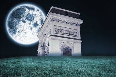 Ark de Triomph üzerinde Parlak Ay 'ın Dijital bileşimi