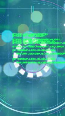 Yol üzerinde tarama ve veri işleme alanlarının animasyonu. küresel iş ve dijital arayüz kavramı dijital olarak oluşturulmuş video.