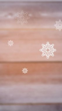 Fotokopi alanı ve noel süslemeleriyle kırmızı kurdele pankartının üzerine düşen kar tanelerinin animasyonu. Noel şenliği ve kutlama konsepti