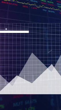 Soyut arka planda hareket eden birden fazla grafik ve ticaret panosunun animasyonu. Dijital olarak üretilmiş, iş dünyası, rapor, grafik, yatırım, borsa verileri, finans ve teknoloji kavramı.