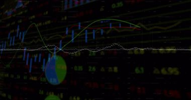 Gelişmekte olan başlangıç şamdanları ve gelişmekte olan pazar verilerini güncelleyen trend çizgileri. Finansal, analitik, veri, grafik, dijital, yatırım, teknoloji