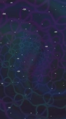 Ağ ve koyu mavi arka planda düşen ışık noktalarının canlandırması. Renk, hareket ve ışık konsepti dijital olarak oluşturulmuş video.