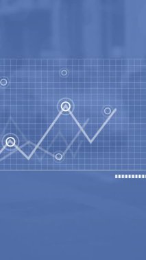 Ofis üzerinde dijital veri işleme animasyonu. Dijital olarak oluşturulmuş küresel bağlantılar, hesaplama ve veri işleme kavramı.