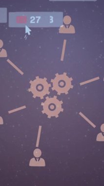 Sosyal medya simgeleri ve numaralar ağının animasyonu. küresel sosyal medya, bağlantılar ve veri işleme konsepti dijital olarak oluşturulmuş video.