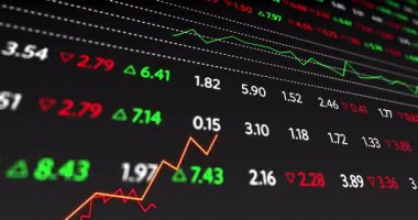 Piyasa verileri, sayısal güncellemeleri başlatarak turuncu grafik tırmanışına ve eğilimler için ribauntlara yol açıyor. Finansal analiz, yatırım, veri görselleştirme, dijital gösterge paneli, borsa, ticaret teknolojisi, ekonomik eğilimler