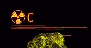 Tehlike simgesi WPX 'in UYARI' ya dönüşmesiyle ortaya çıkıyor ve yükselen duman acilen harekete geçilmesini talep ediyor. Uyarı, siber güvenlik, dijital, uyarı, arayüz, bilim kurgu, felaket